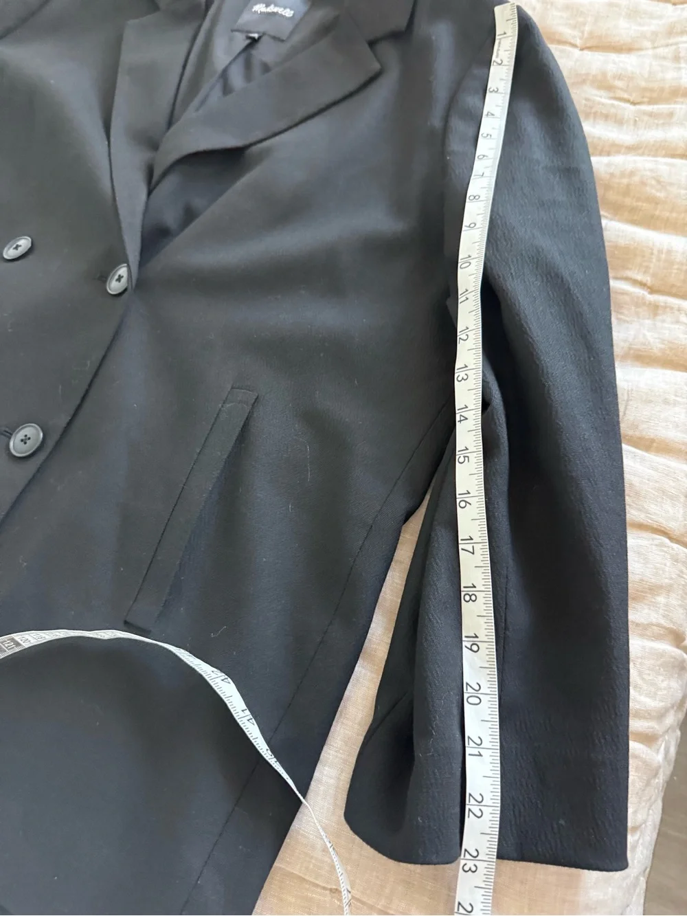 Madewell Caldwell Double Breasted Blazer Black Two Button Edition – Size XXL